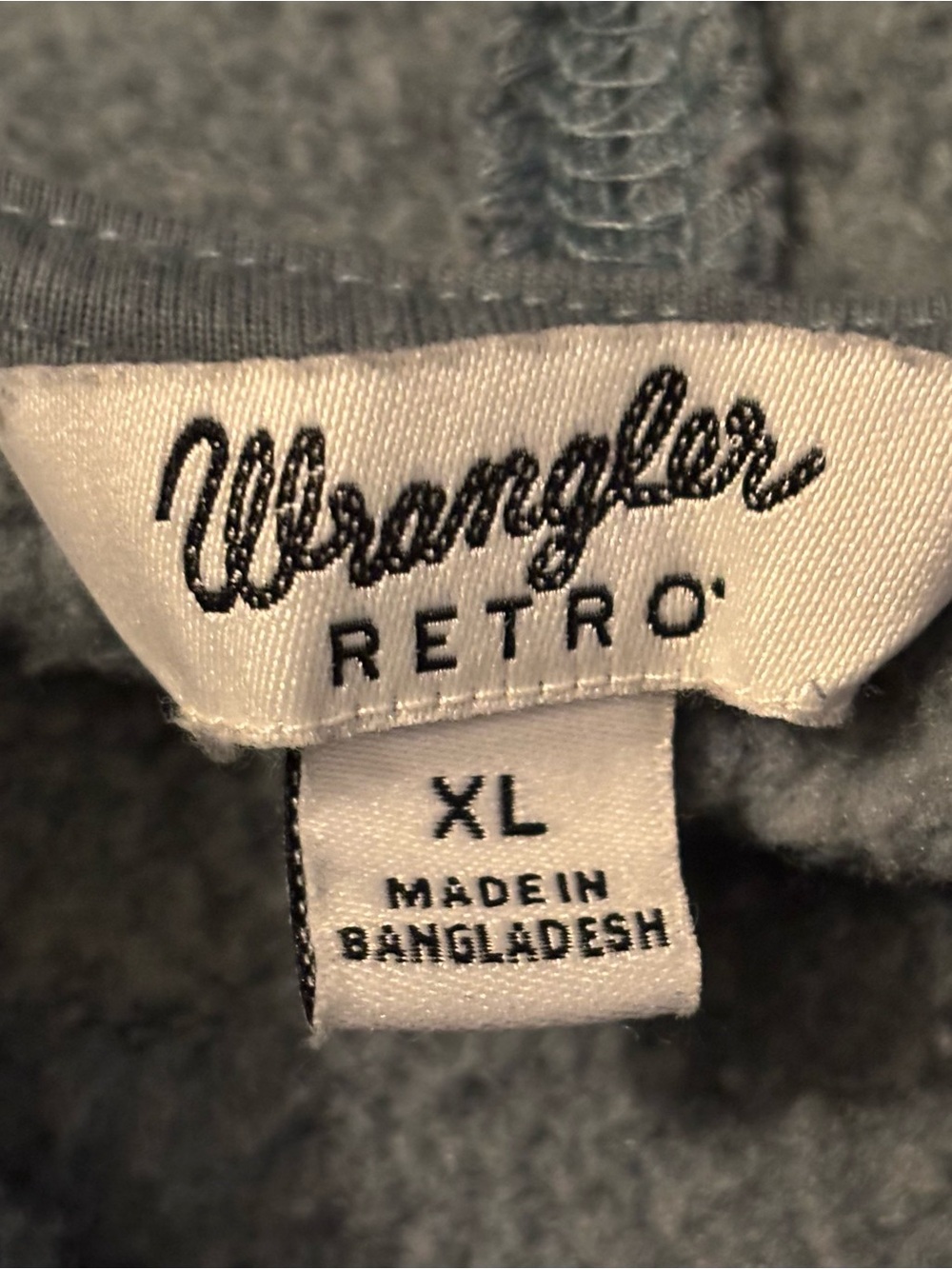Wrangler Slate Blue Pullover Hoodie with Cream Logo - Picture 4 of 5